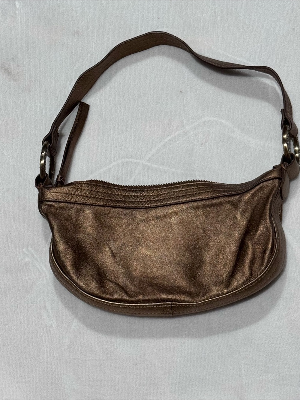 vintage Y2K Express metallic bronze hobo shoulder bag